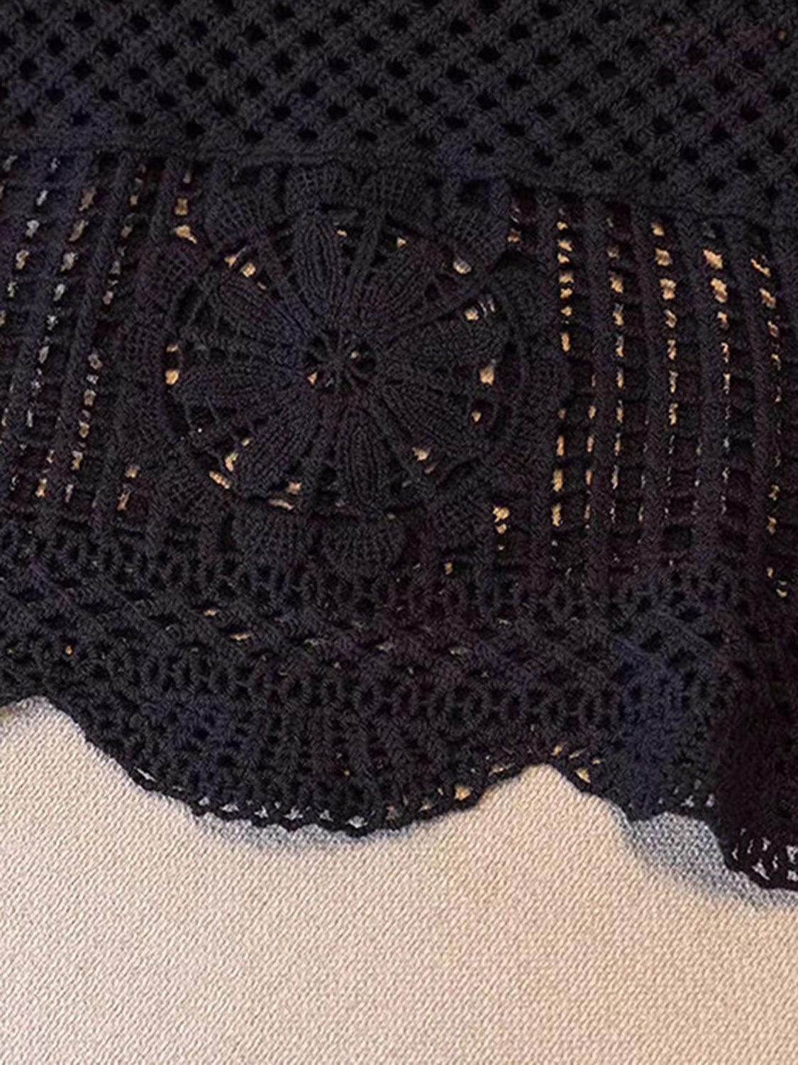 Openwork Scoop Neck Tank for Women in Sheer Cotton Style