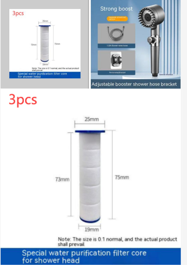 The Third Gear Adjustable Strong Supercharged Shower Head Household Bath Shower Hose Shower Head