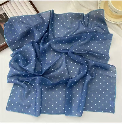 Korean-style Fresh And Delicate Floral Silk Scarf