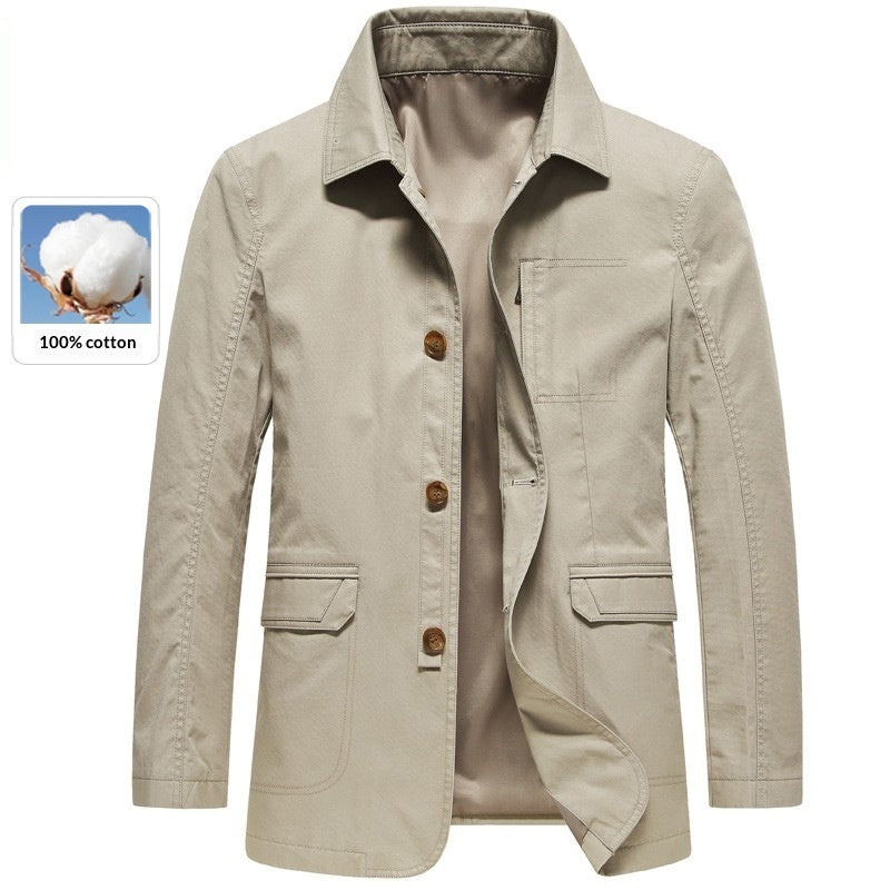 Button-up Casual Top Dad-style Loose-fitting Jacket