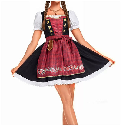 Women Dirndl Traditional Bavarian Dress Costume Oktoberfest