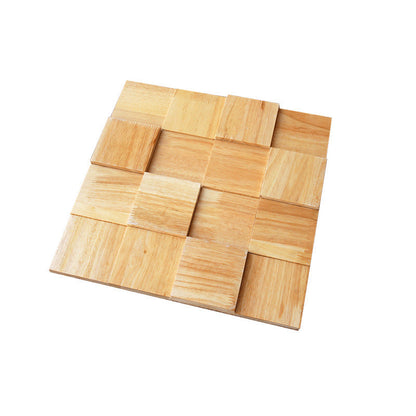 Retro 3d Solid Wood Mosaic Patch Stereo Background Wall