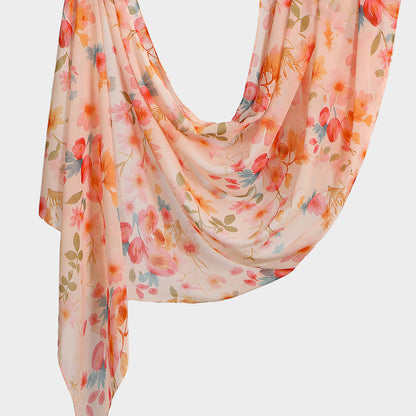 Printed Chiffon Long Scarf For Women Versatile And Fashionable For Outerwear