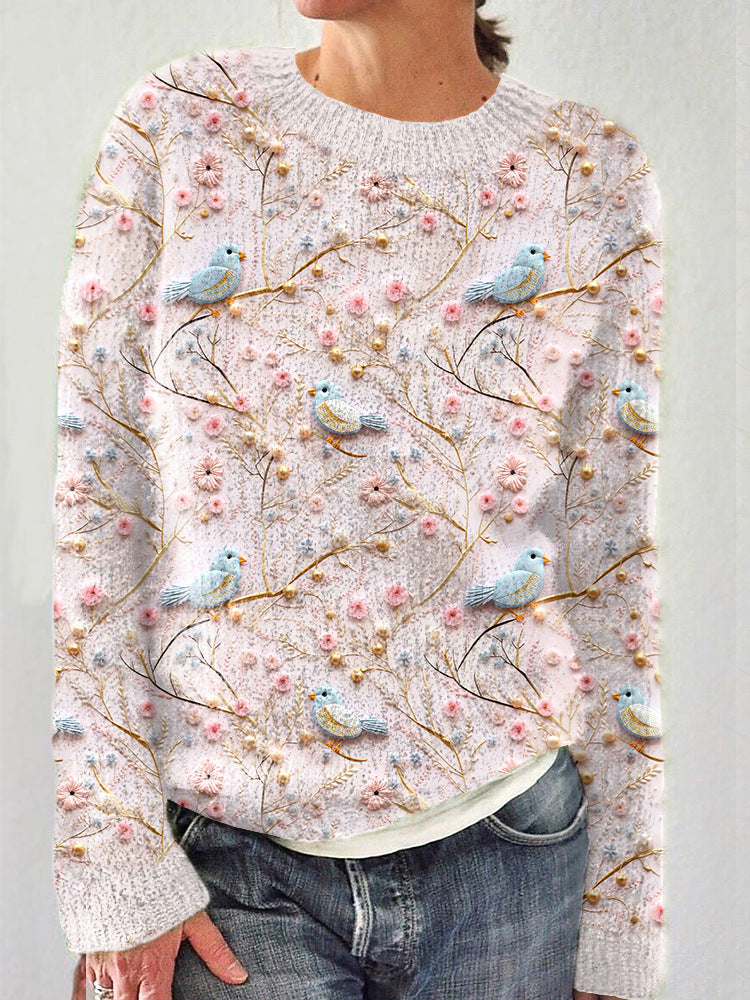 Stylish Warm Chunky-knit Crew-neck Sweatshirt