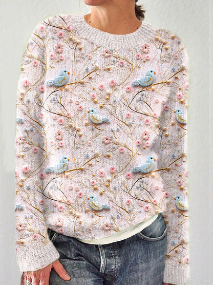 Stylish Warm Chunky-knit Crew-neck Sweatshirt