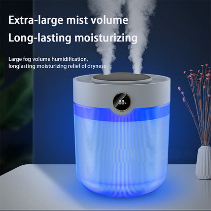 Large Capacity 2L Humidity Digital Display Double Spray Humidifier USB Silent Home Desktop Water Refill Meter Fog Amount