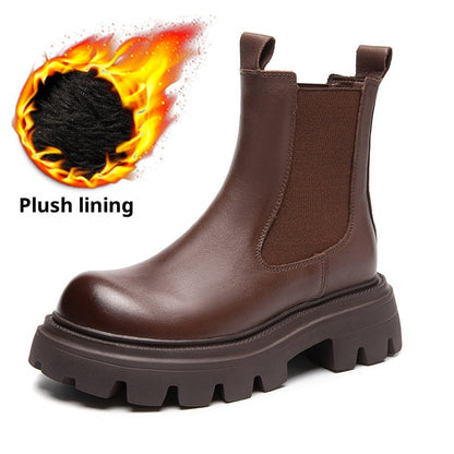 Women's Leather Thick-soled Leather Martin Boots
