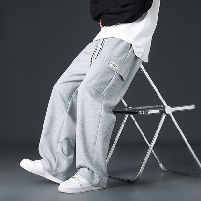 Mens Casual Pants Loose Draping And Wide-leg