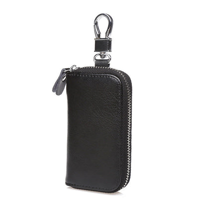 Men's Leather Zipper Multi-function Car Key Holder