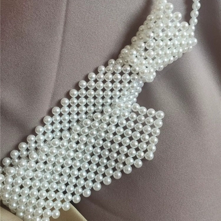 Pearl Tie Body Chains Hollow Out Handmade Retro