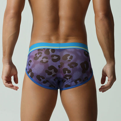 Casual And Versatile Leopard Print Men's Low-rise Briefs