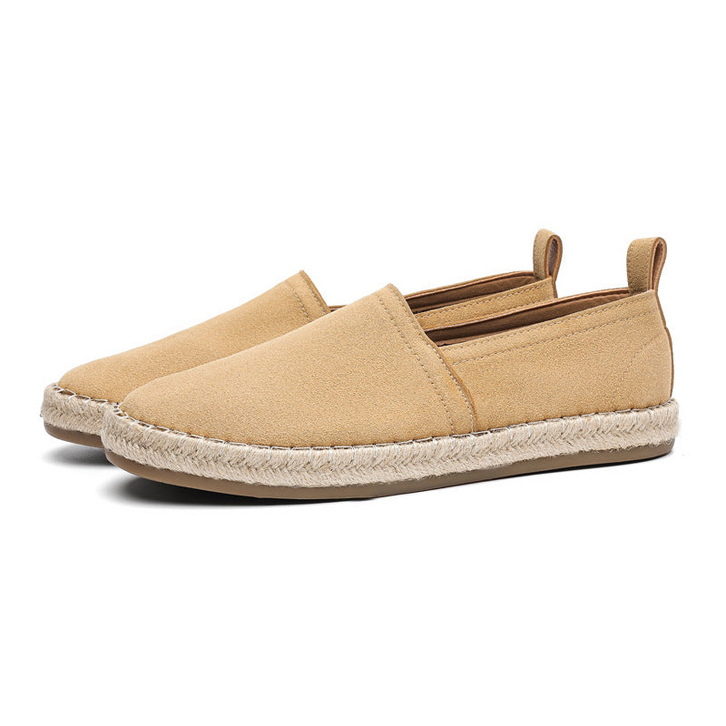 Mens Linen Fisherman Shoes Breathable Canvas Shoes