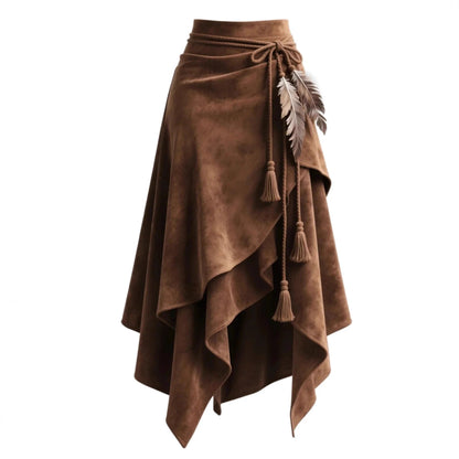 Irregular-lace Figure-flattering A-line Midi Dress