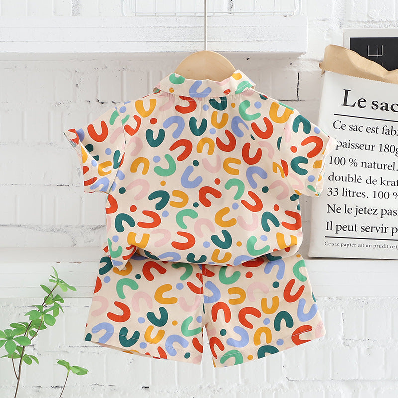 Boy Summer Clothing Shirt And Shorts Suit