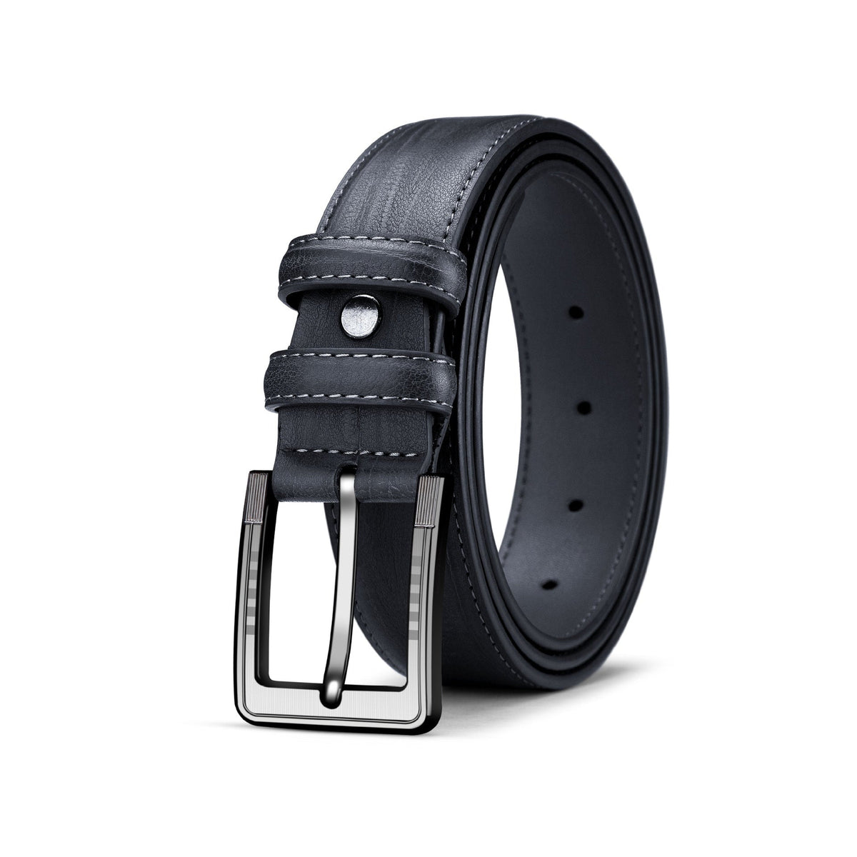 Men's Pin Buckle Leather Belt Leaf Pattern Three Colors