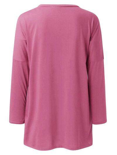 Full Size Round Neck Long Sleeve T-Shirt for Women