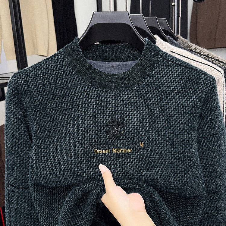 Thickened Warm Crew-neck Casual Knit Sweater