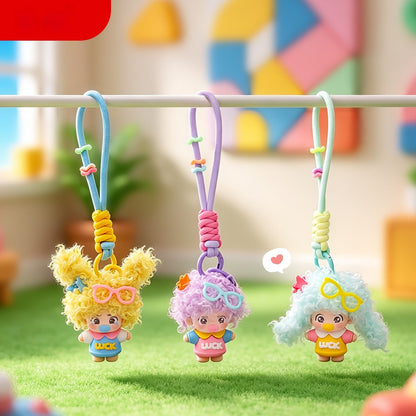 Curly-haired Dopamine Pacifier Doll Keychain Pendant