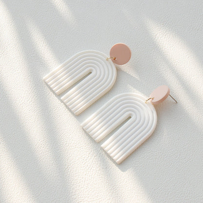 Rainbow Polymer Clay Handmade Retro Earrings