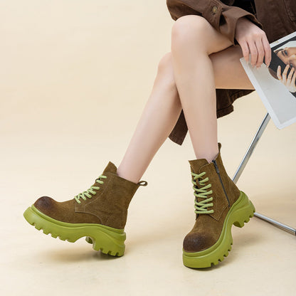 Womens Full-grain Leather Ankle Boots