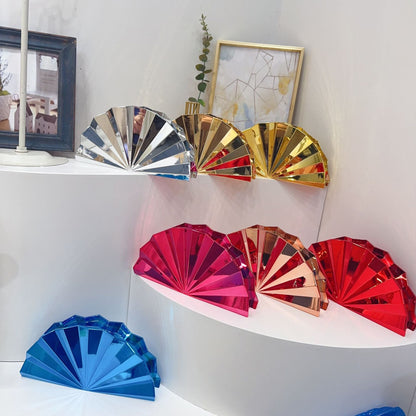 Personalized Fan-Shaped Acrylic Evening Dress Dinner Bag Clutch
