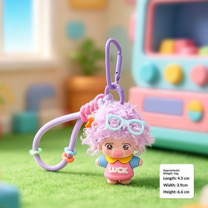 Curly-haired Dopamine Pacifier Doll Keychain Pendant