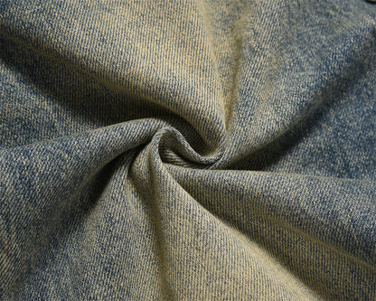 Washed Yellow Faded Jeans For Men