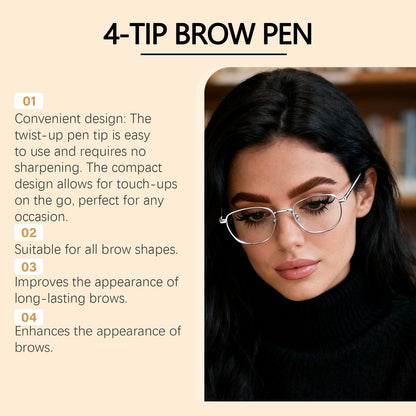 Three-dimensional Natural Four-pronged Eyebrow Pencil