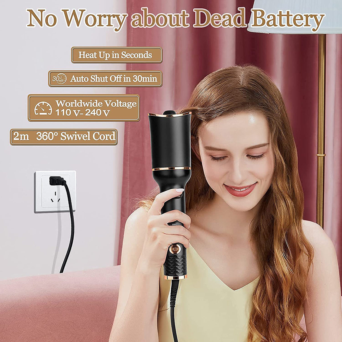 Auto-Rotating Curling Wand Styler