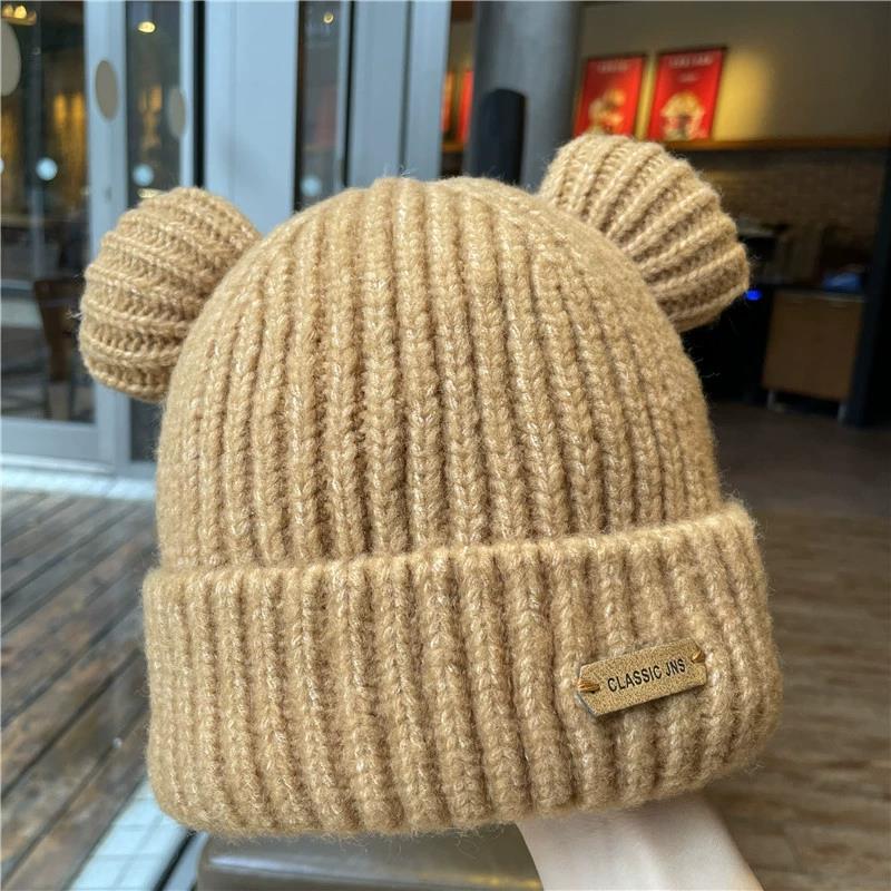 Autumn And Winter Bear Ears Wool Warm Hat