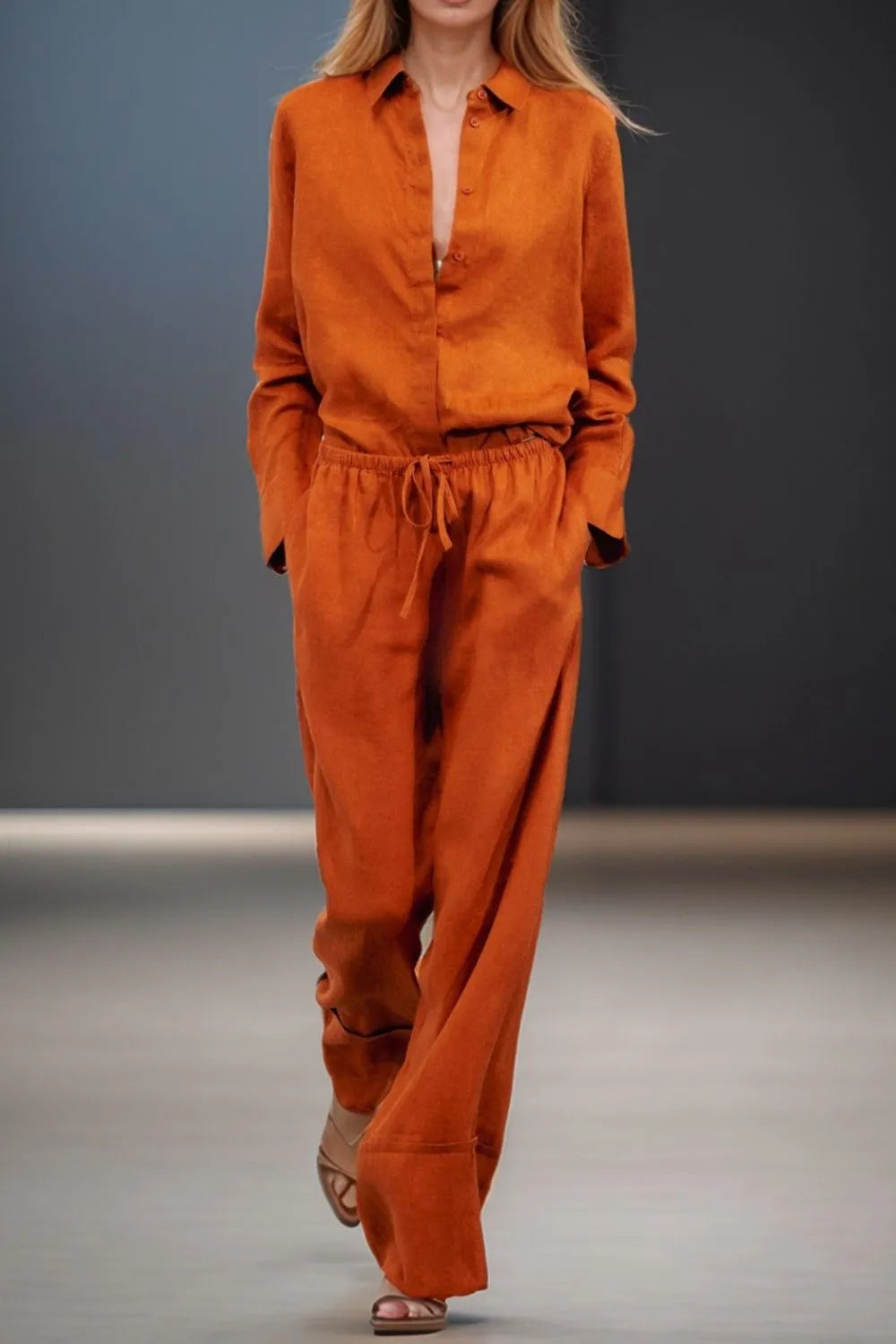 Button Down Shirt and Drawstring Pants