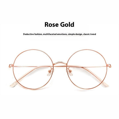 Round Frame Glasses Female Anti-blue Light Eye Protection