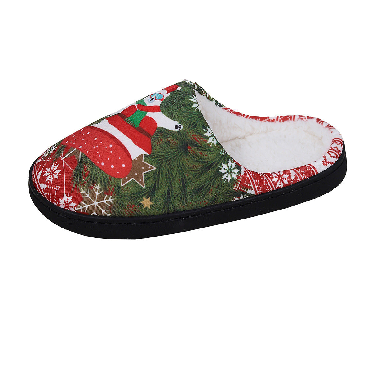 Christmas Snowman Elk Santa Claus Plush Slippers