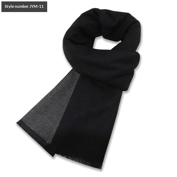 Mens Wool-Blend Plaid Scarf Winter Warmth & Extra Thickness