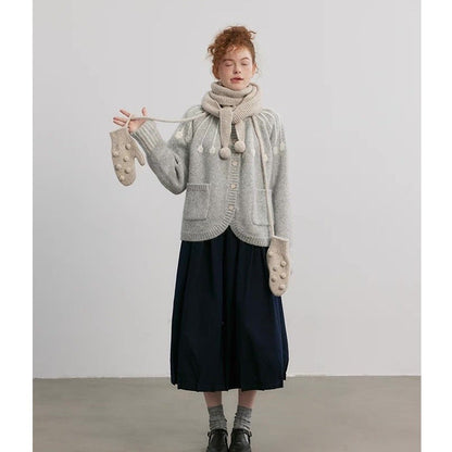Alpaca Wool And Cotton Hand-embroidered Sweater Coat