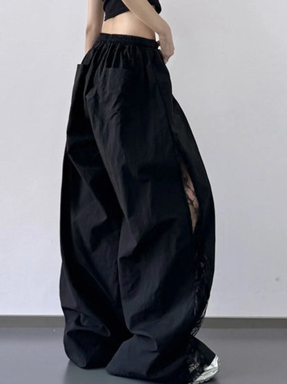 Elastic Waist Wide-Leg Pants