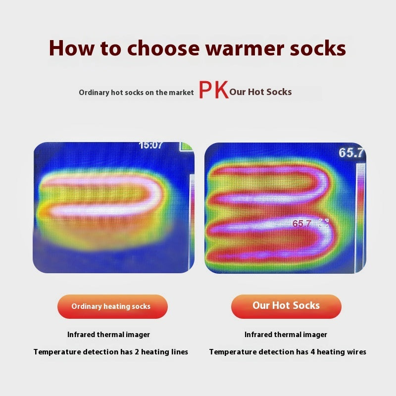 Electric Heating Pure Cotton Socks Skiing Casual Men And Women Warm-keeping Socks