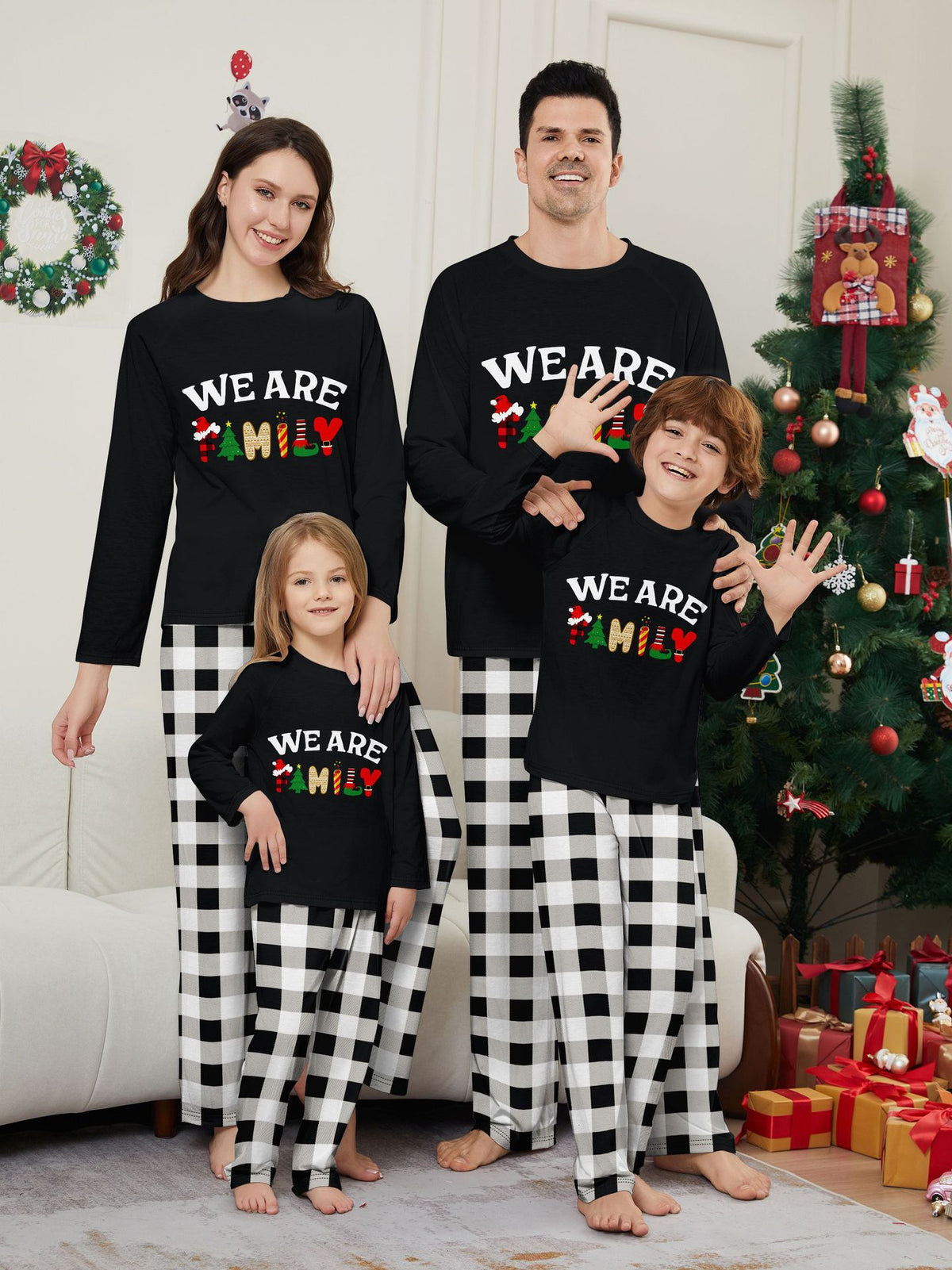 Long Sleeve Trousers Letter Printing Plaid Home Wear