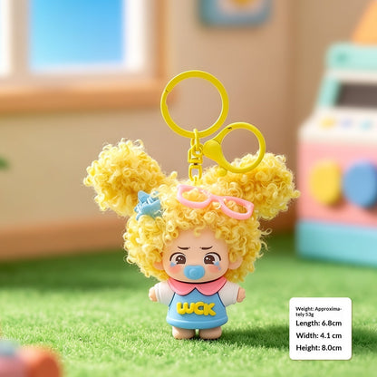 Curly-haired Dopamine Pacifier Doll Keychain Pendant