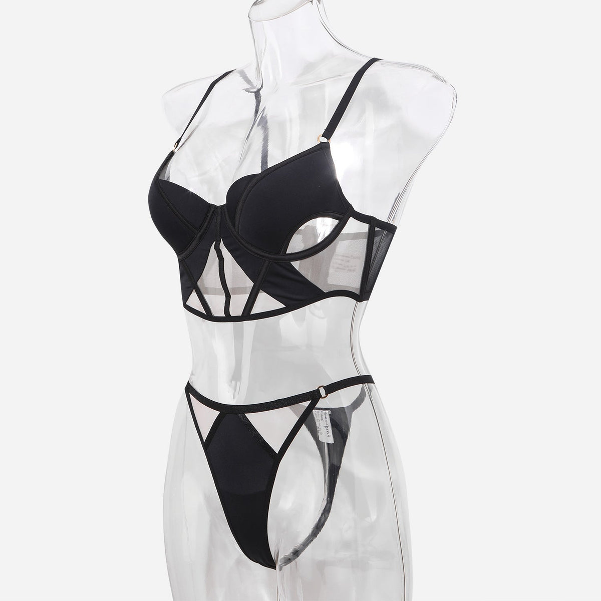 Glossy Mesh Hollow French Underwear Women