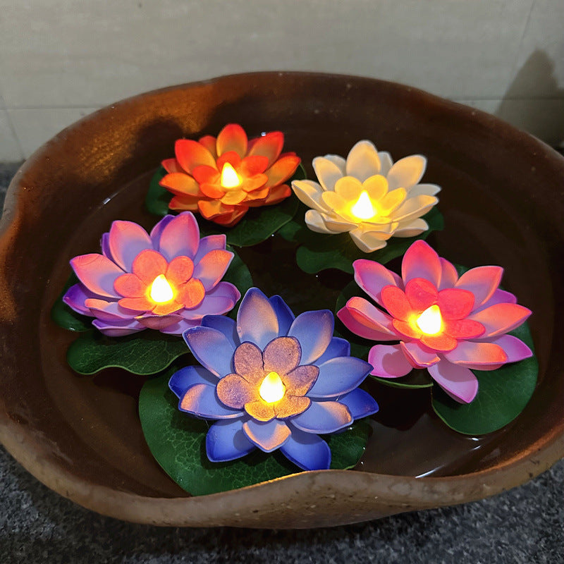 Floating Water Induction Lotus Colorful Waterproof Small Night Lamp