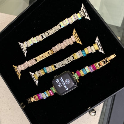 Irregular Cube Sugar Color-Change Diamond Metal Watch Bracelet For Women