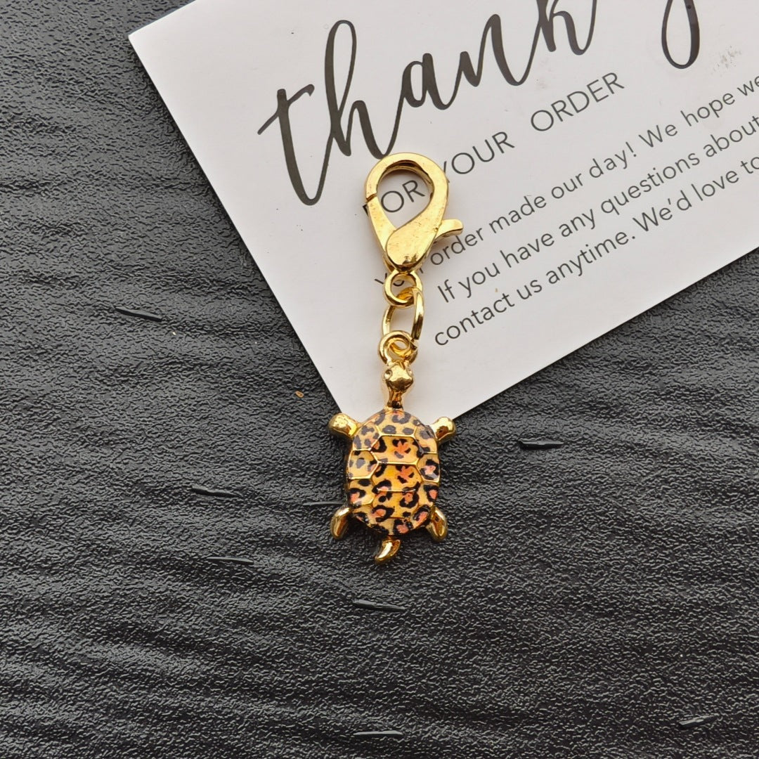 Colorful Oil-drop Turtle Keychain Pendant, Alloy Accessory, Creative Design
