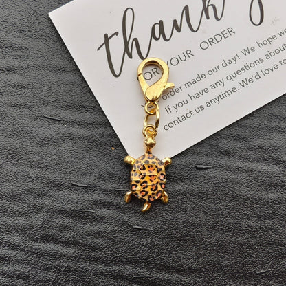 Colorful Oil-drop Turtle Keychain Pendant, Alloy Accessory, Creative Design