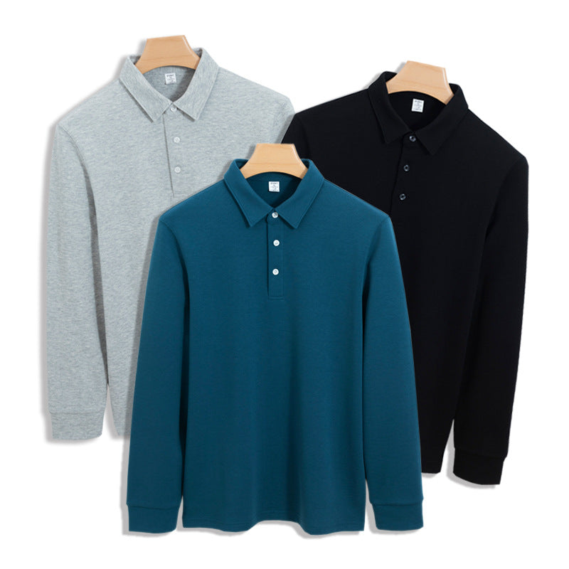 Unisex Thickened Long Sleeve Polo Shirt