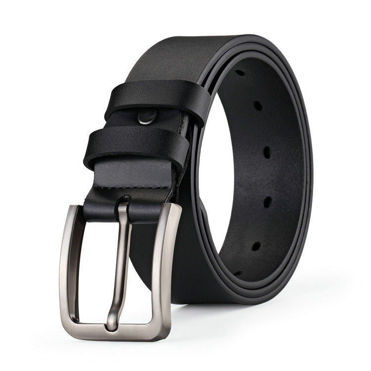 Cowhide Pin Buckle Men's Single-layer Leather Belt