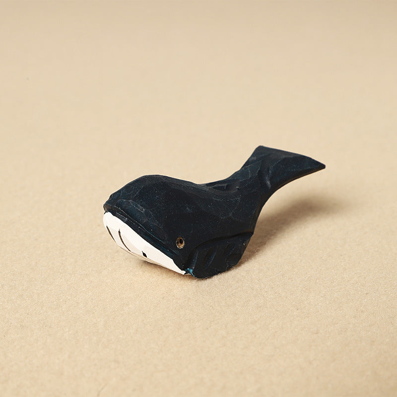 Creative Handmade Wooden Carving Whale Keychain Pendant