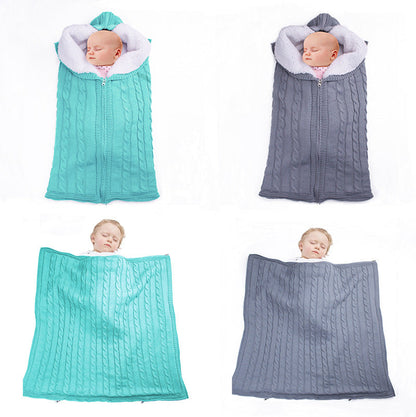 Baby Zipper Sleeping Bag Plus Velvet