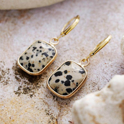 Copper Natural Stone Dangle Earrings for Elegant Style