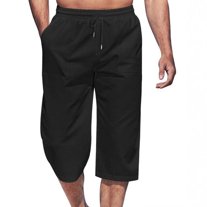 Men S Summer Casual Sports Shorts, Loose And Breathable 7 8 Length Beach Shorts  Trendy And Versatile Style